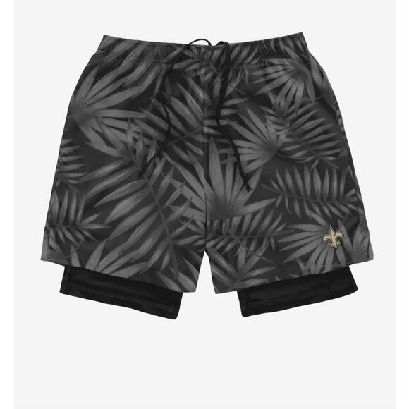 New Orleans Saints Floral Black Liner Shorts Size Large  NWT - Picture 9 of 9